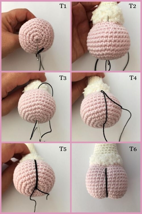 instructions on how to embroider sheep toy toes