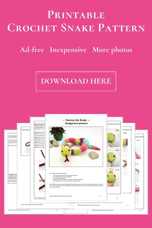 Crochet snake pattern, Amigurumi snake pattern