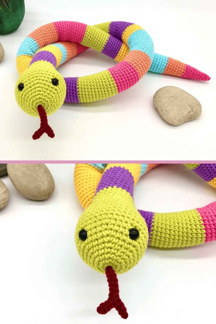 Free crochet snake pattern, Amigurumi snake