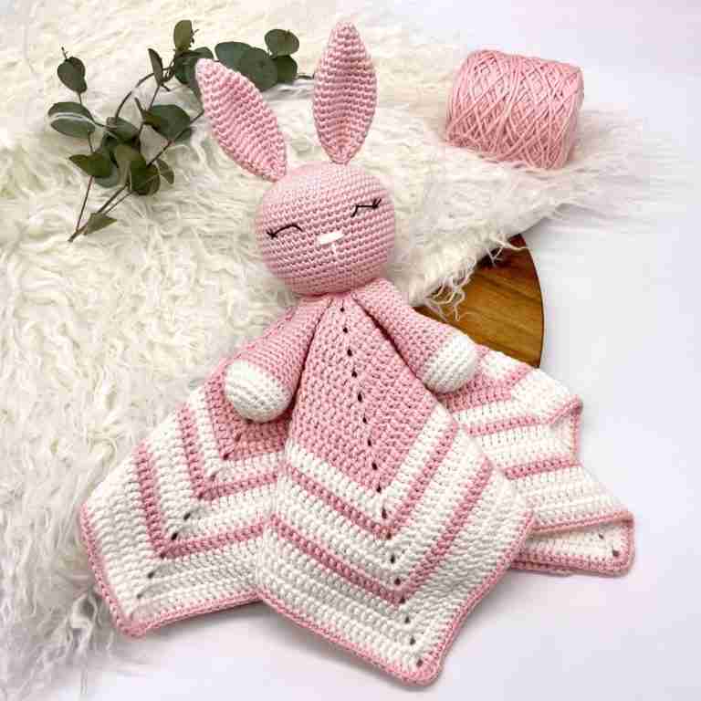 Free Crochet Bunny Lovey Pattern: Square Blanket