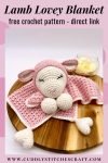 Free Crochet Lamb Lovey Pattern, Lamb lovey blanket , Amigurumi lamb by Cuddly Stitches Craft (2)