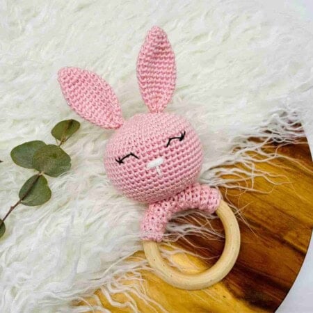 Sleepy Bunny: Free Crochet Rattle Pattern