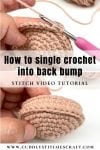 How to single crochet into back bump stitch tutorial (2)