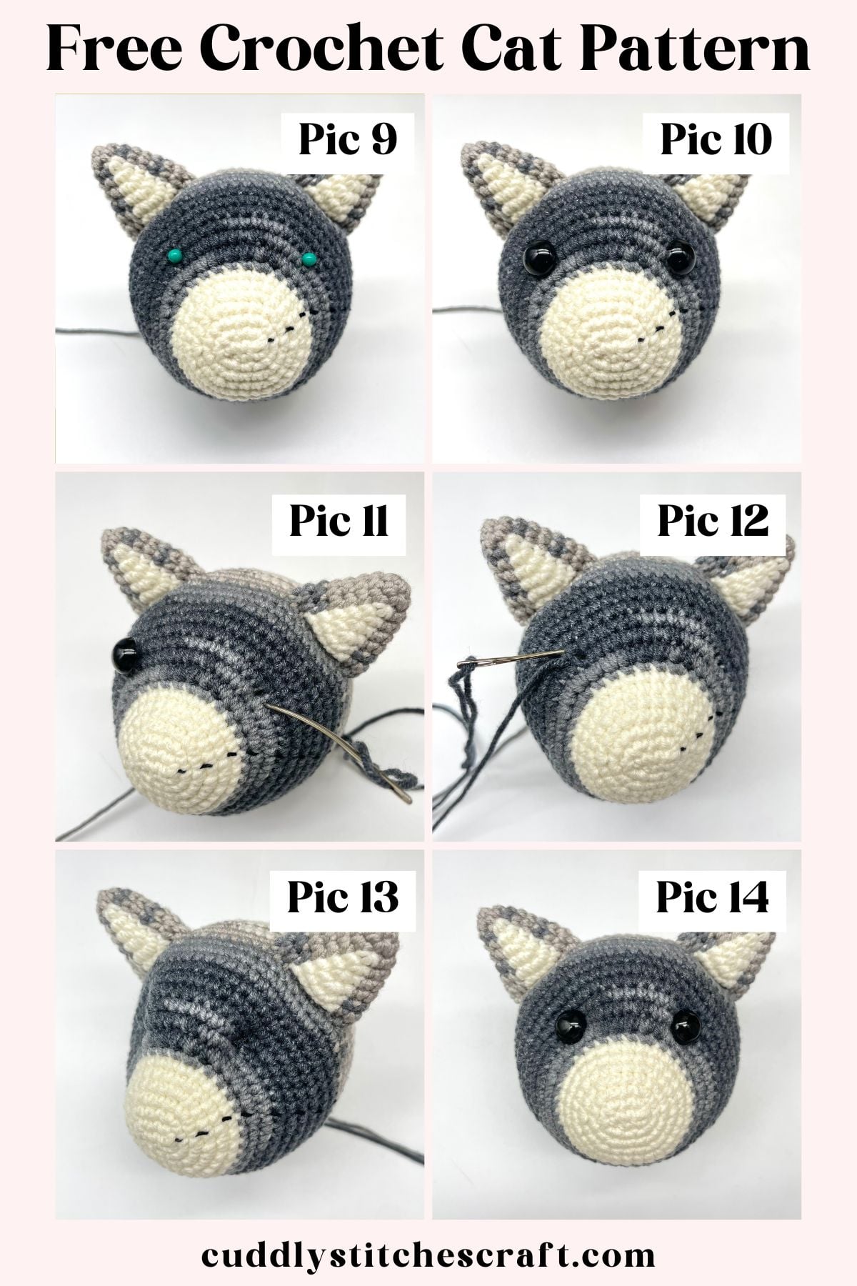 LOW-SEW crochet cat pattern, Cat Amigurumi free pattern, Free crochet pattern
