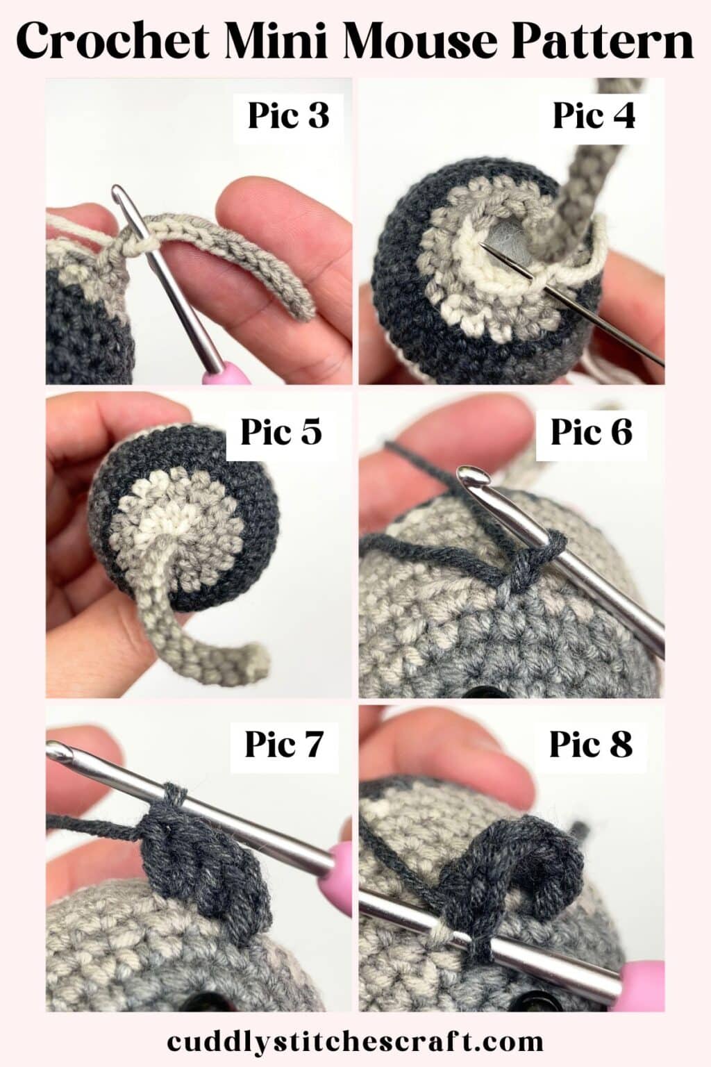 NO-SEW Crochet Mini Mouse: Free Amigurumi Pattern - Cuddly Stitches Craft