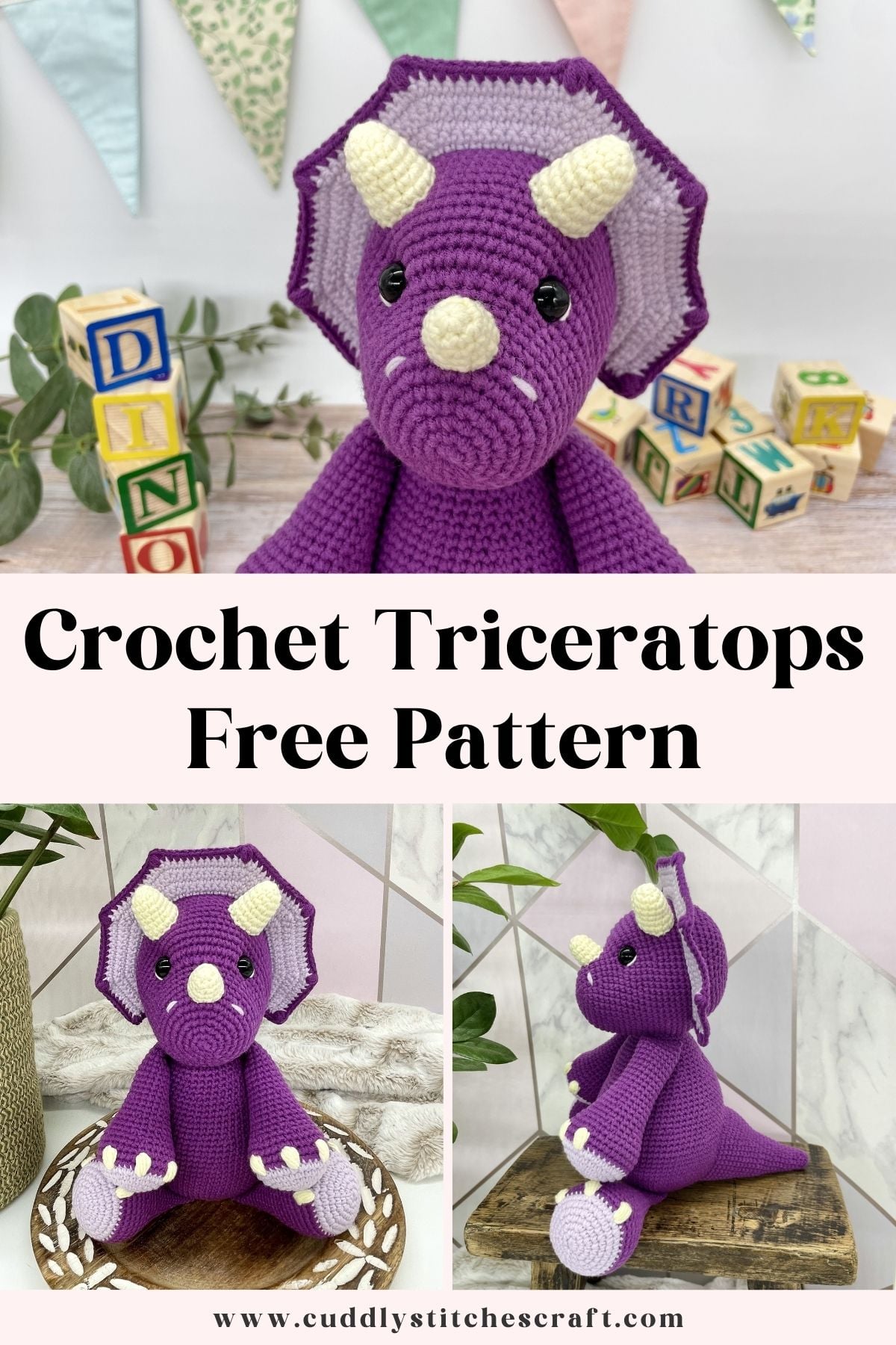 Crochet Triceratops Free Pattern, Triceratops Crochet Pattern Free