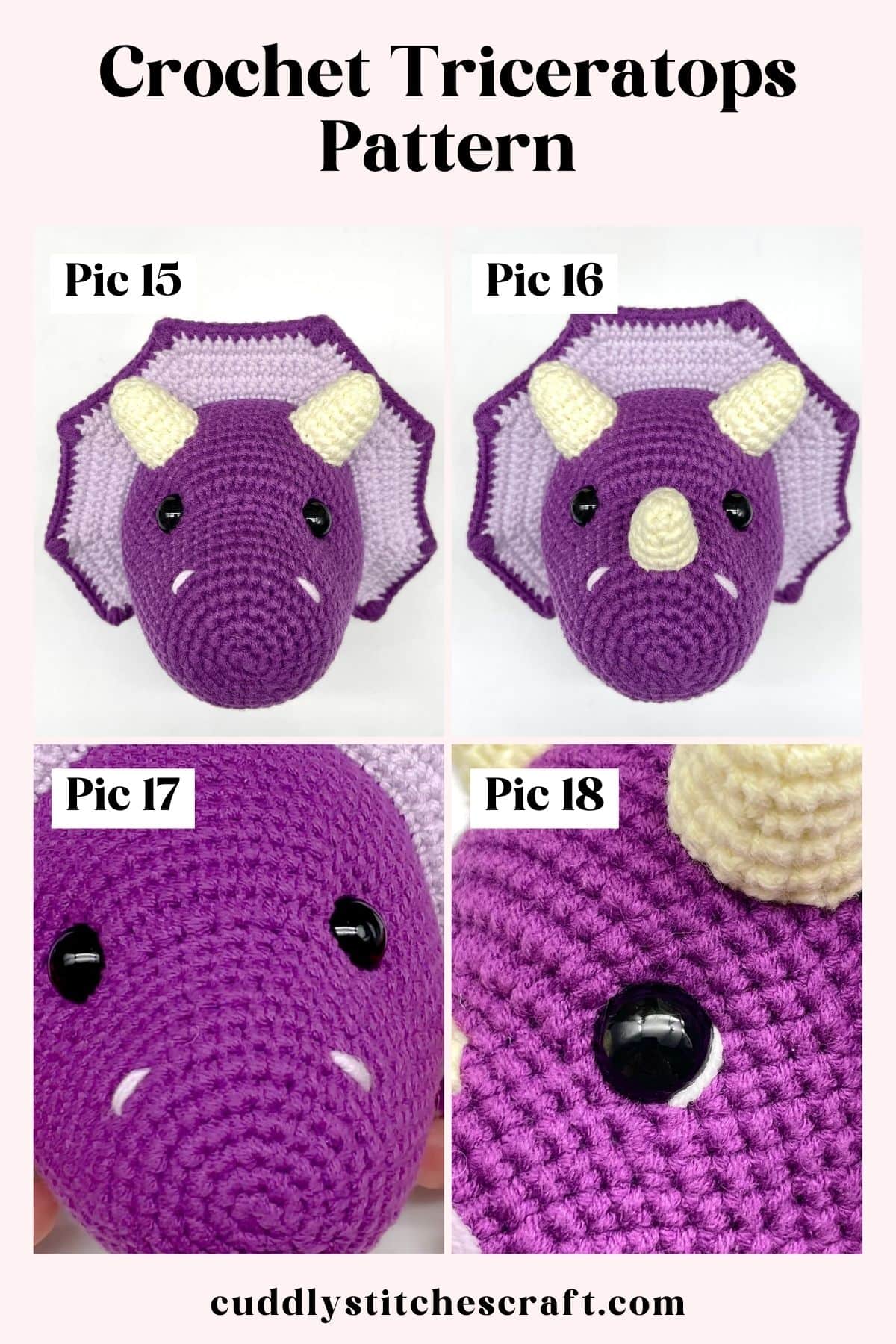Triceratops Crochet Pattern Free, Free Amigurumi Triceratops Dinosaur Pattern
