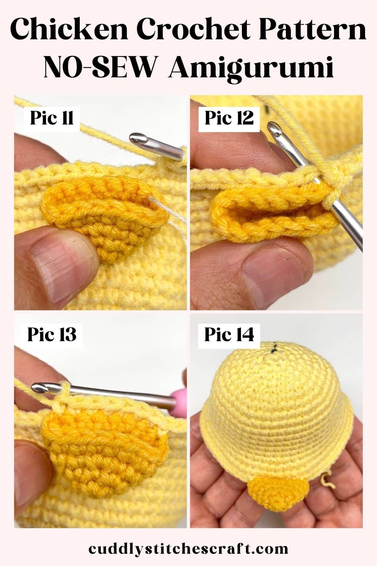 NO-SEW chicken crochet pattern free, free chicken Amigurumi pattern