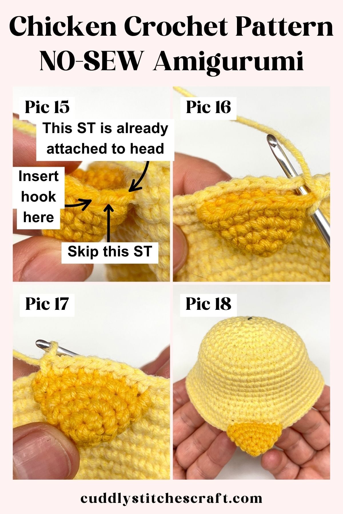 NO-SEW chicken crochet pattern free, free chicken Amigurumi pattern