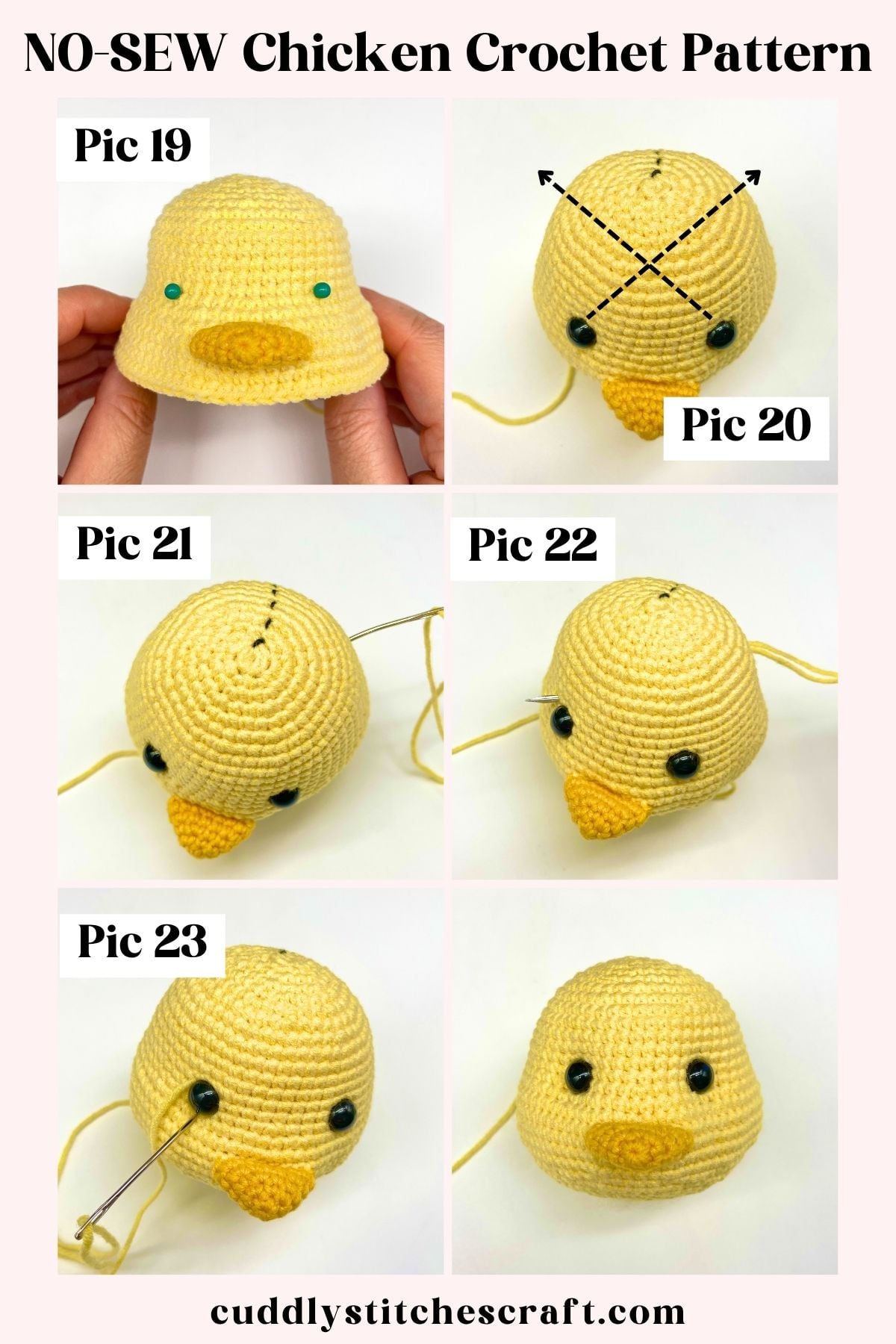 NO-SEW chicken crochet pattern free, free chicken Amigurumi pattern