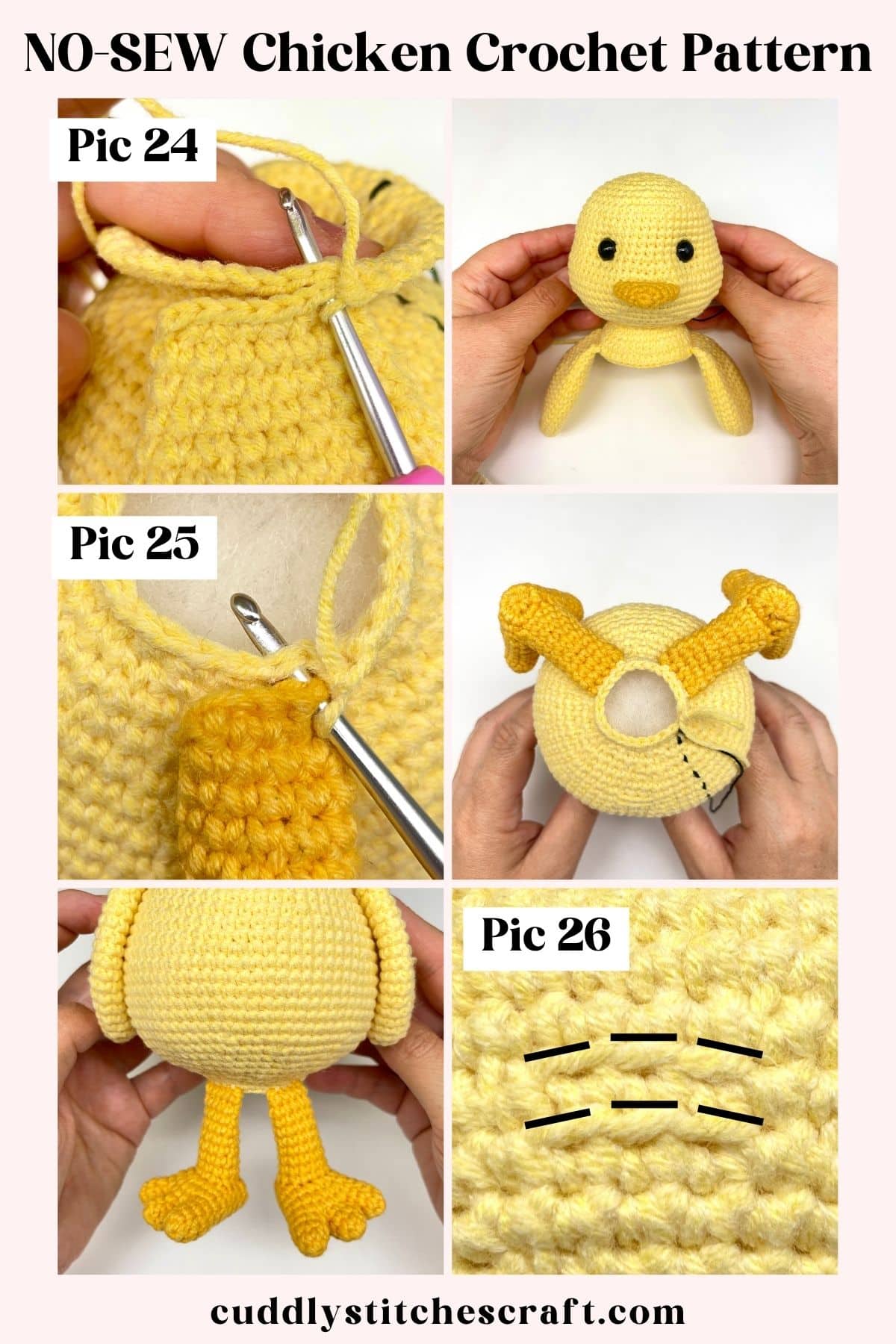 NO-SEW chicken crochet pattern free, free chicken Amigurumi pattern