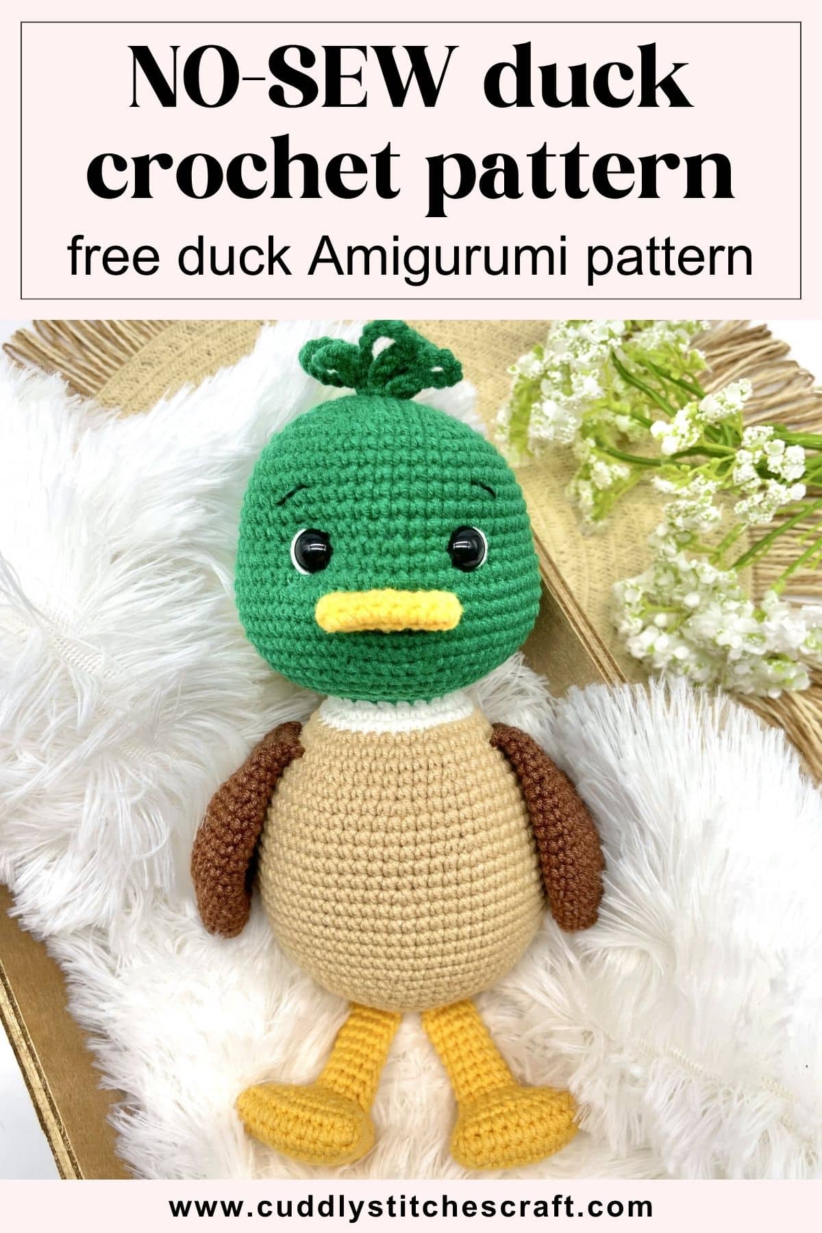 NO-SEW duck crochet pattern free, free duck Amigurumi pattern