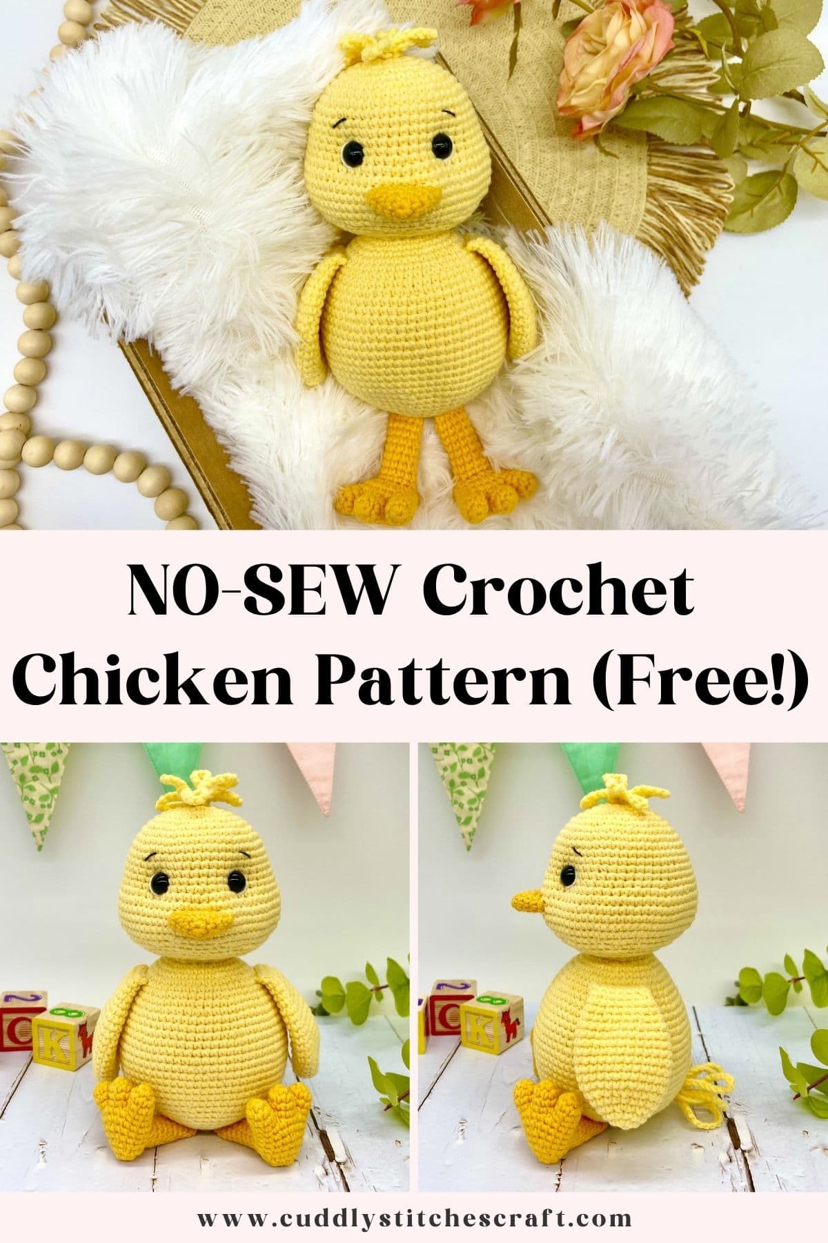 NO-SEW crochet chicken pattern free, free crochet pattern