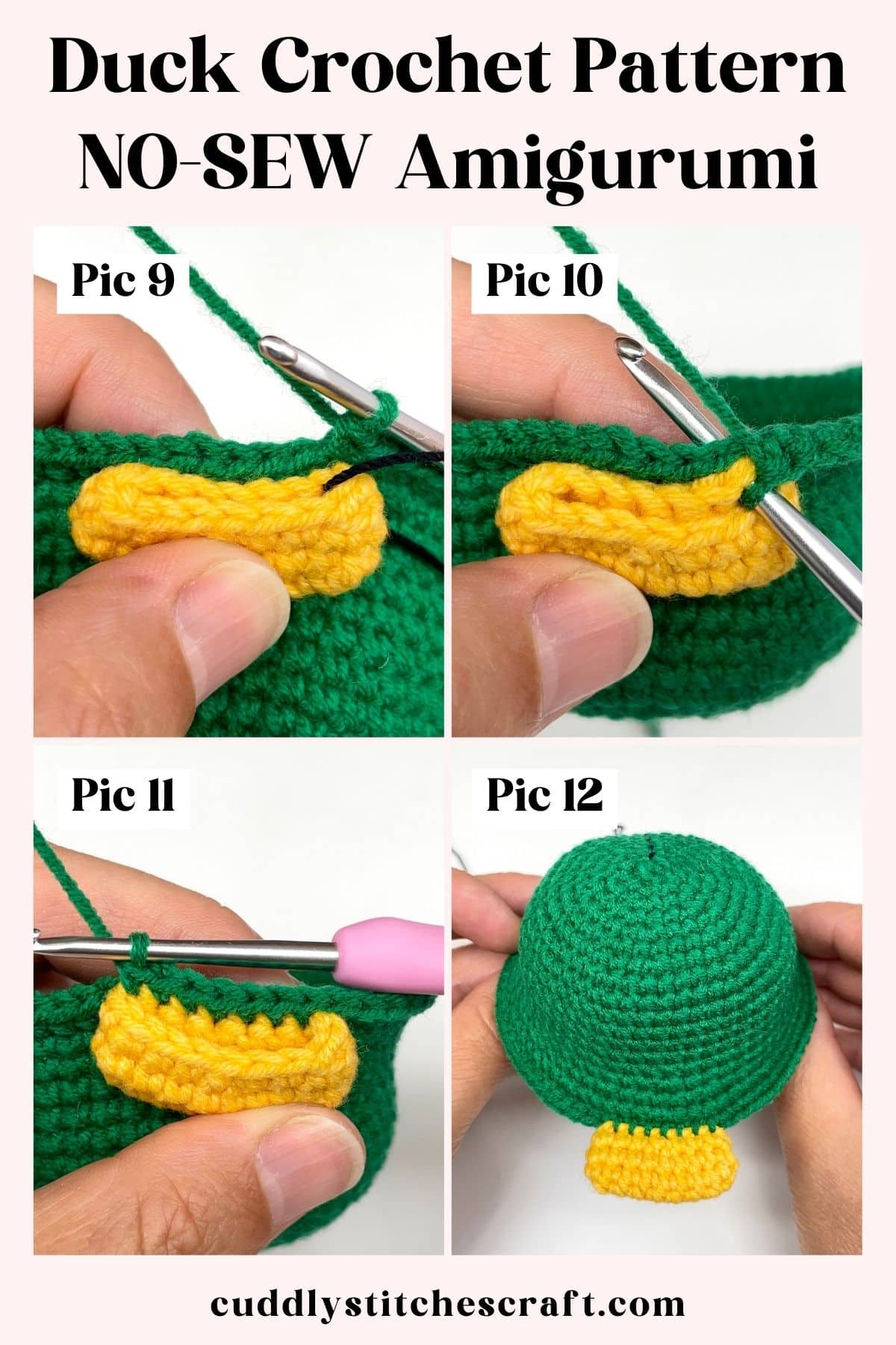 NO-SEW duck crochet pattern free, free duck Amigurumi pattern