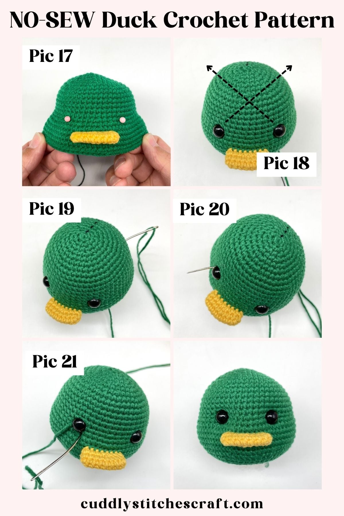 NO-SEW duck crochet pattern free, free duck Amigurumi pattern