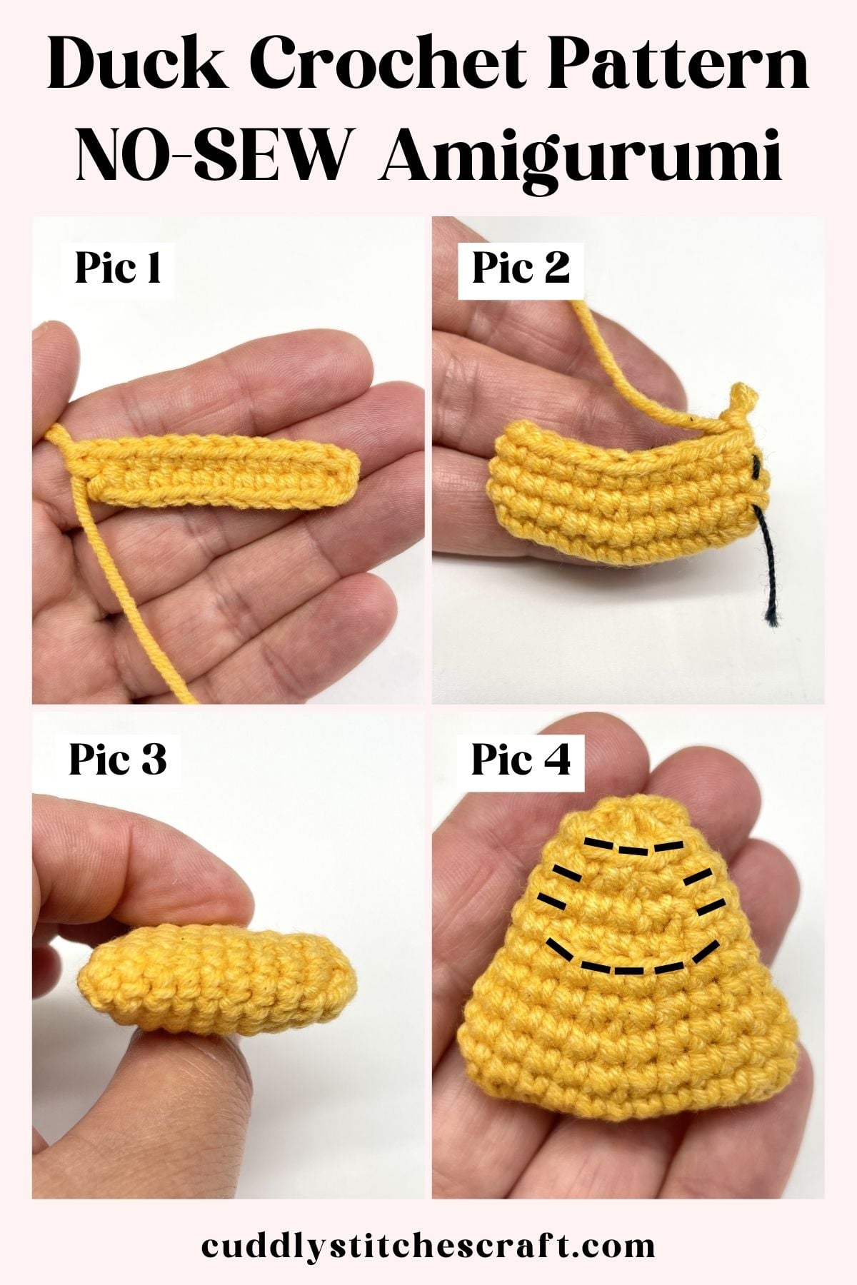 NO-SEW duck crochet pattern free, free duck Amigurumi pattern