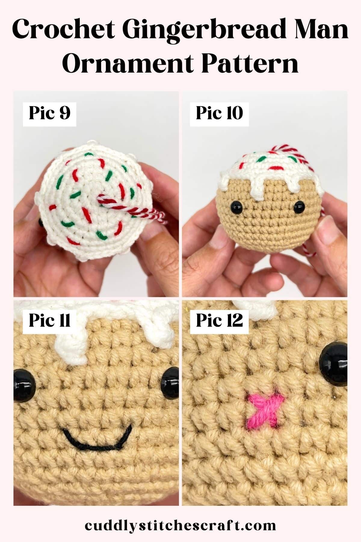 FREE Crochet Gingerbread Man Ornament Pattern, FREE Crochet Gingerbread Man Amigurumi Pattern