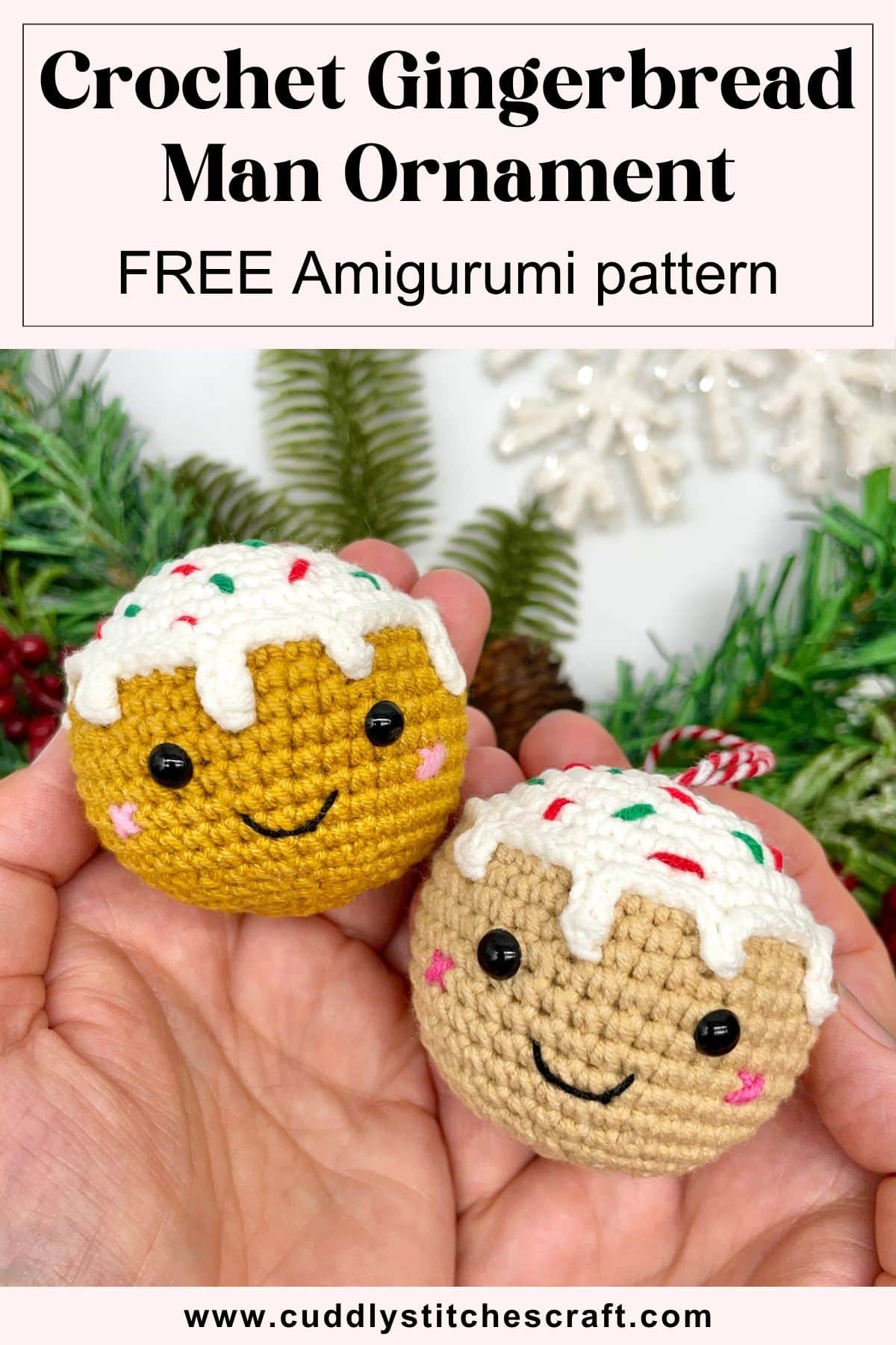 FREE Crochet Gingerbread Man Ornament Pattern, FREE Crochet Gingerbread Man Amigurumi Pattern