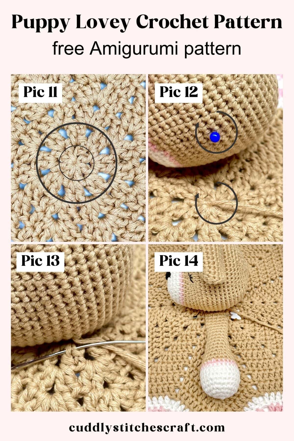 Puppy lovey crochet pattern, Free crochet pattern