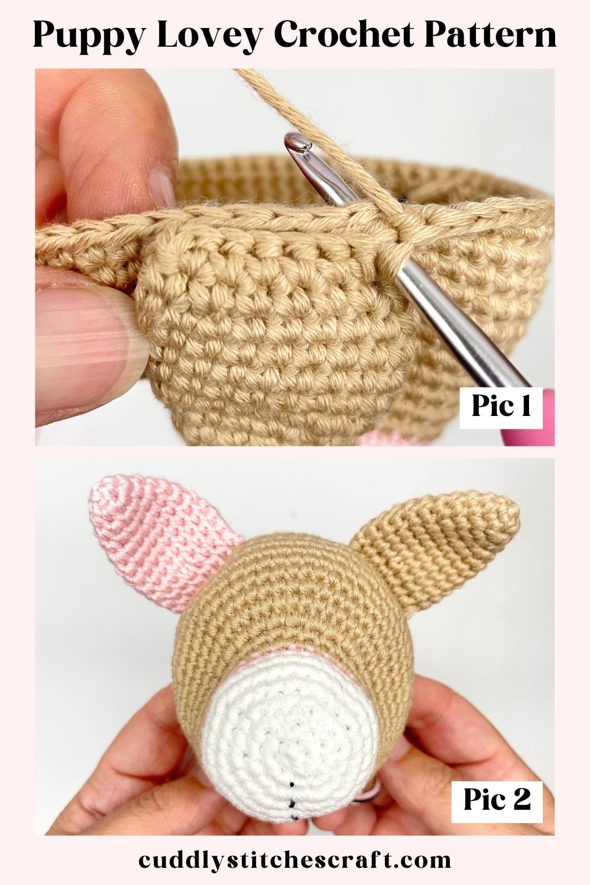 Puppy lovey crochet pattern, Free crochet pattern