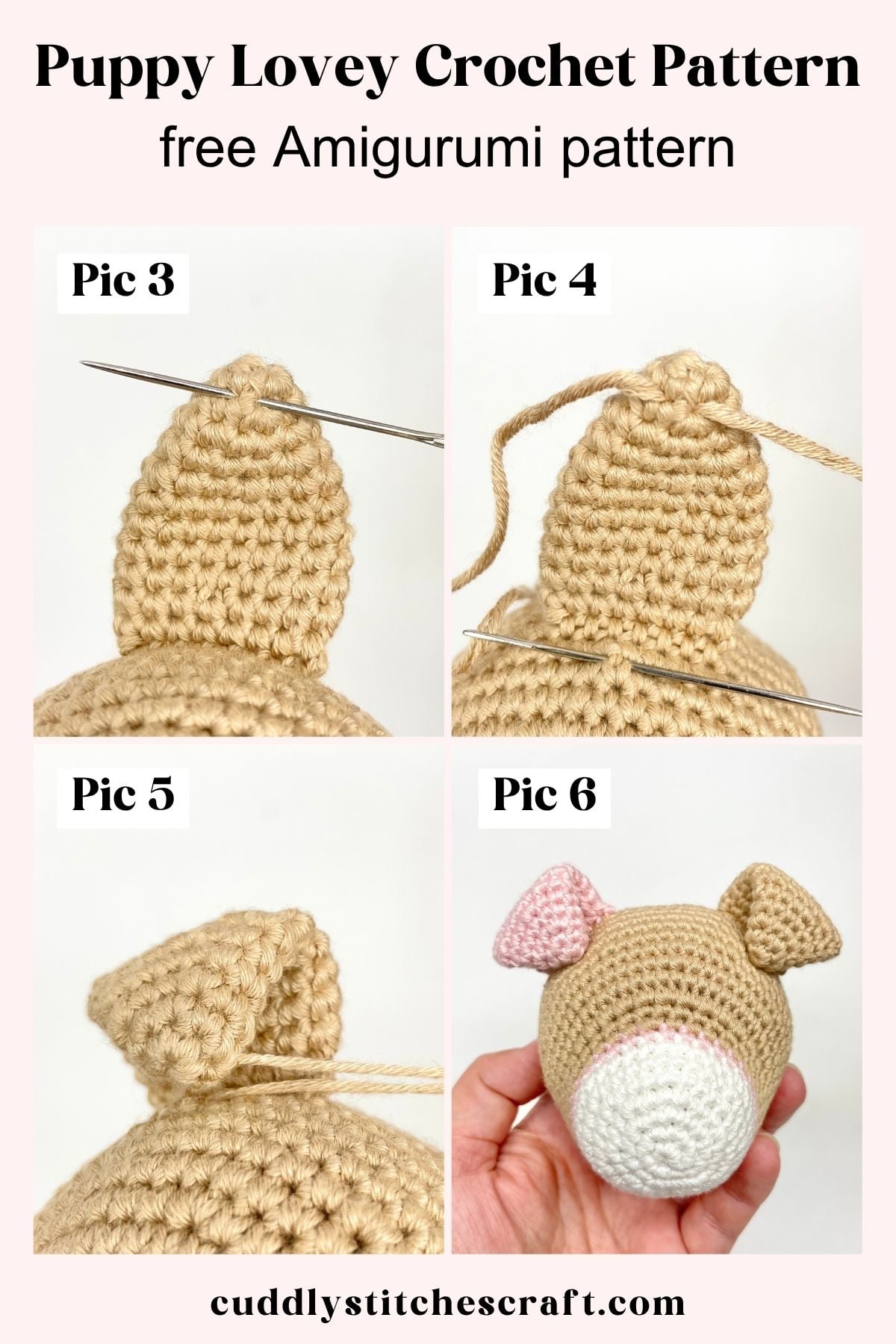 Puppy lovey crochet pattern, Free crochet pattern