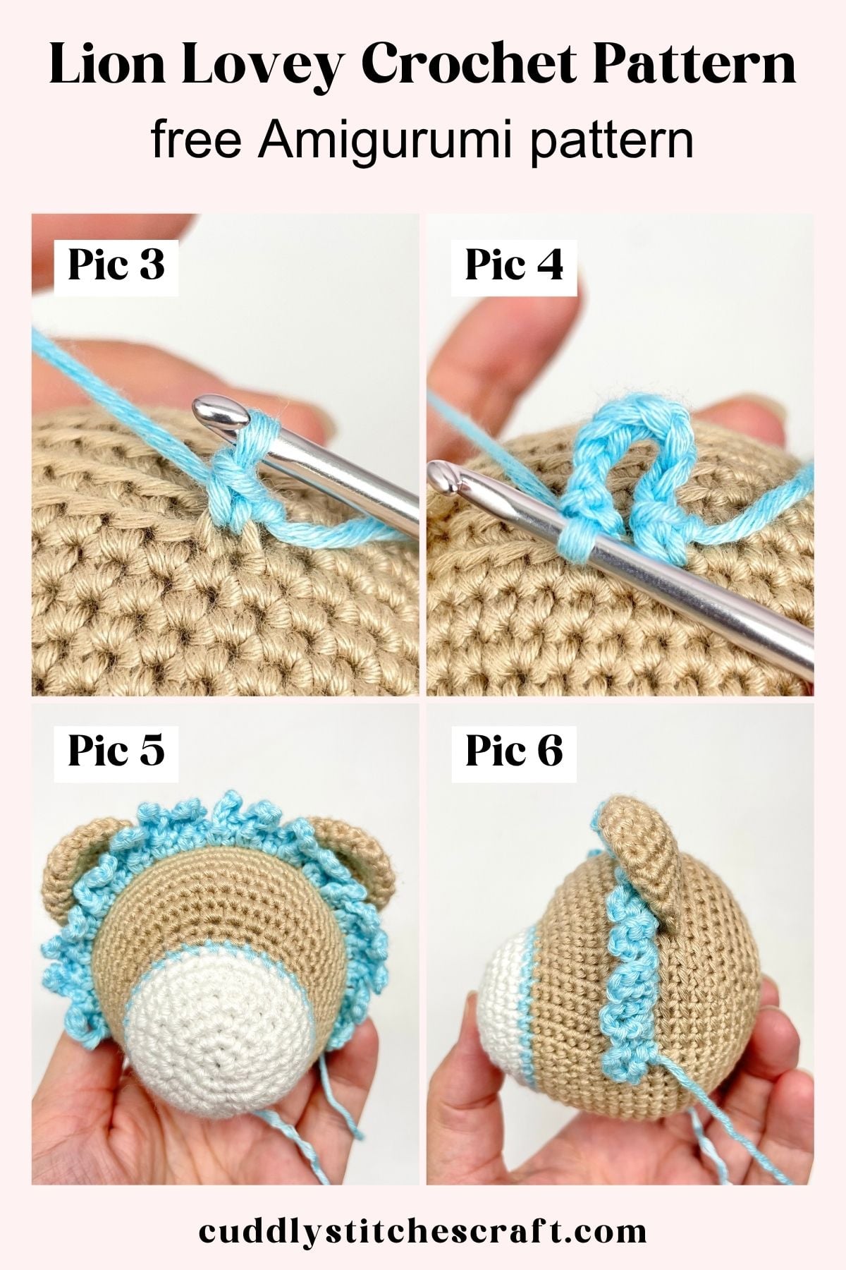 Lion lovey crochet pattern, Free crochet pattern
