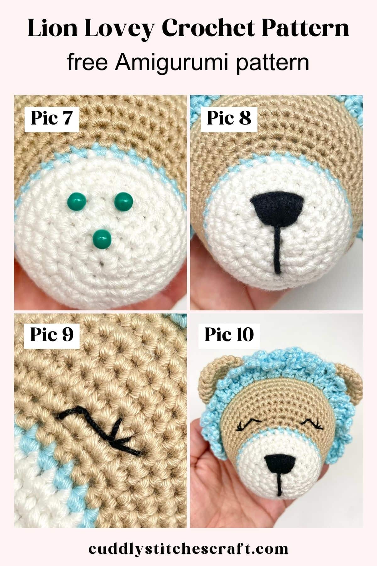 Lion lovey crochet pattern, Free crochet pattern