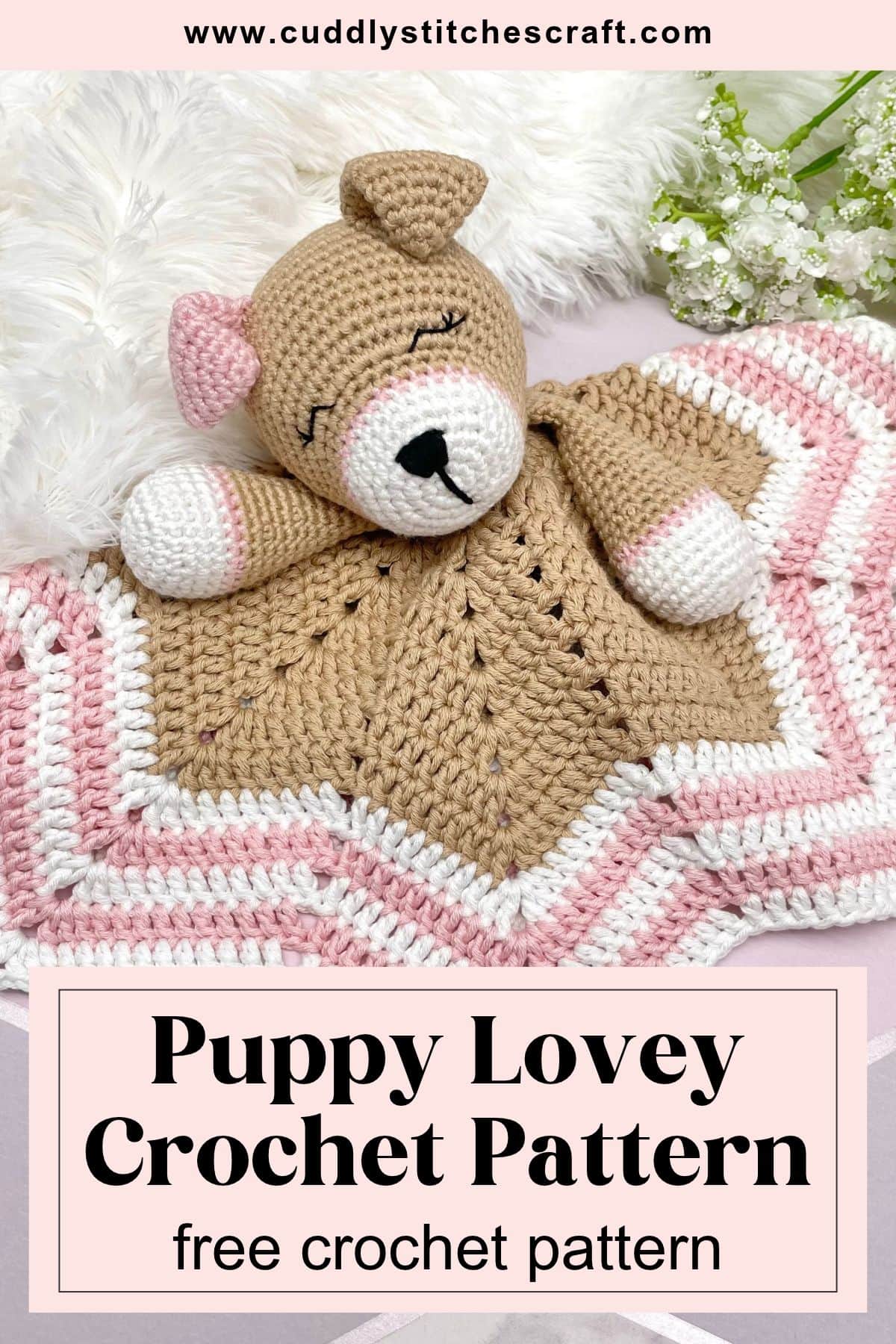 Puppy lovey crochet pattern, Free crochet pattern