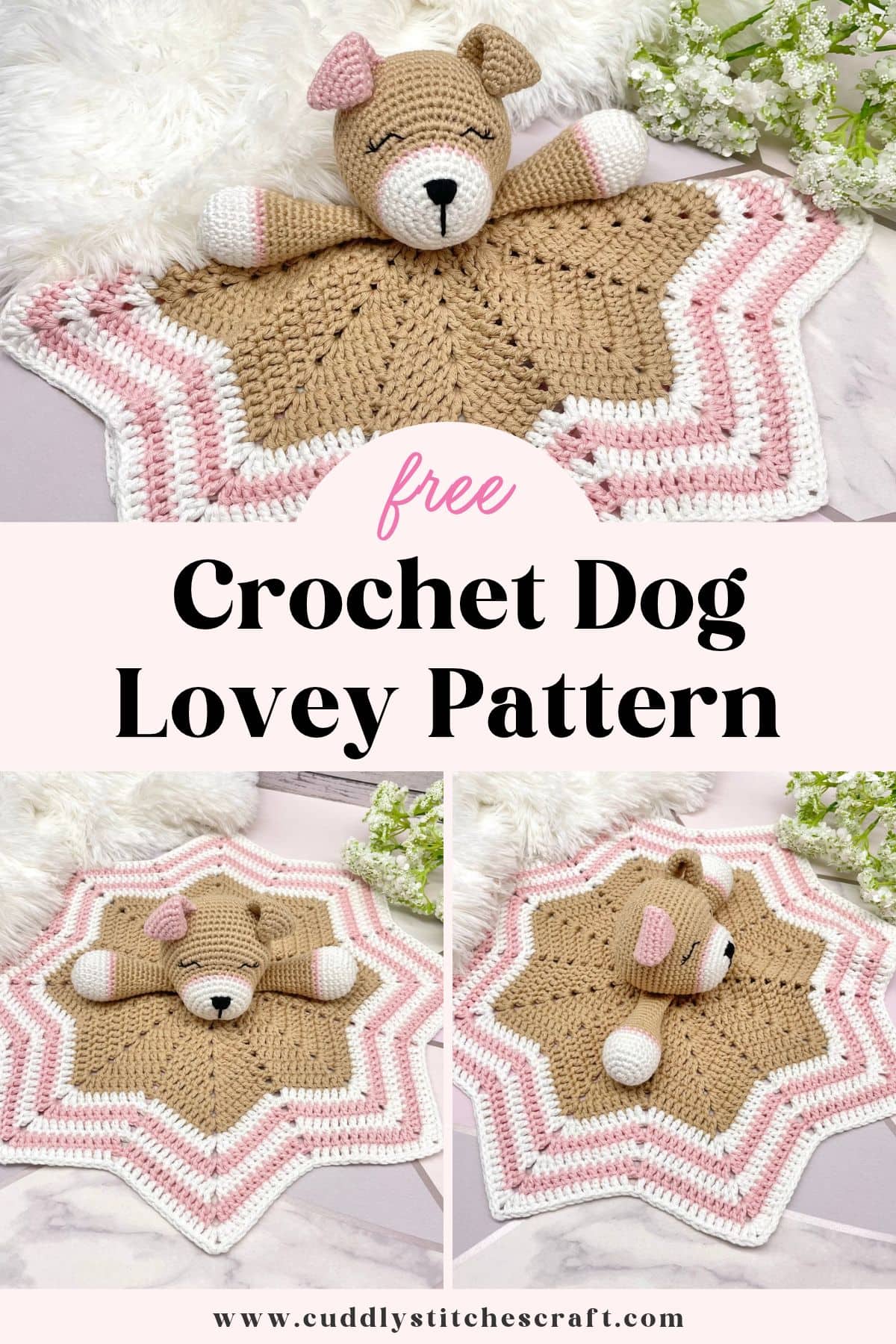 Puppy lovey crochet pattern, Free crochet pattern