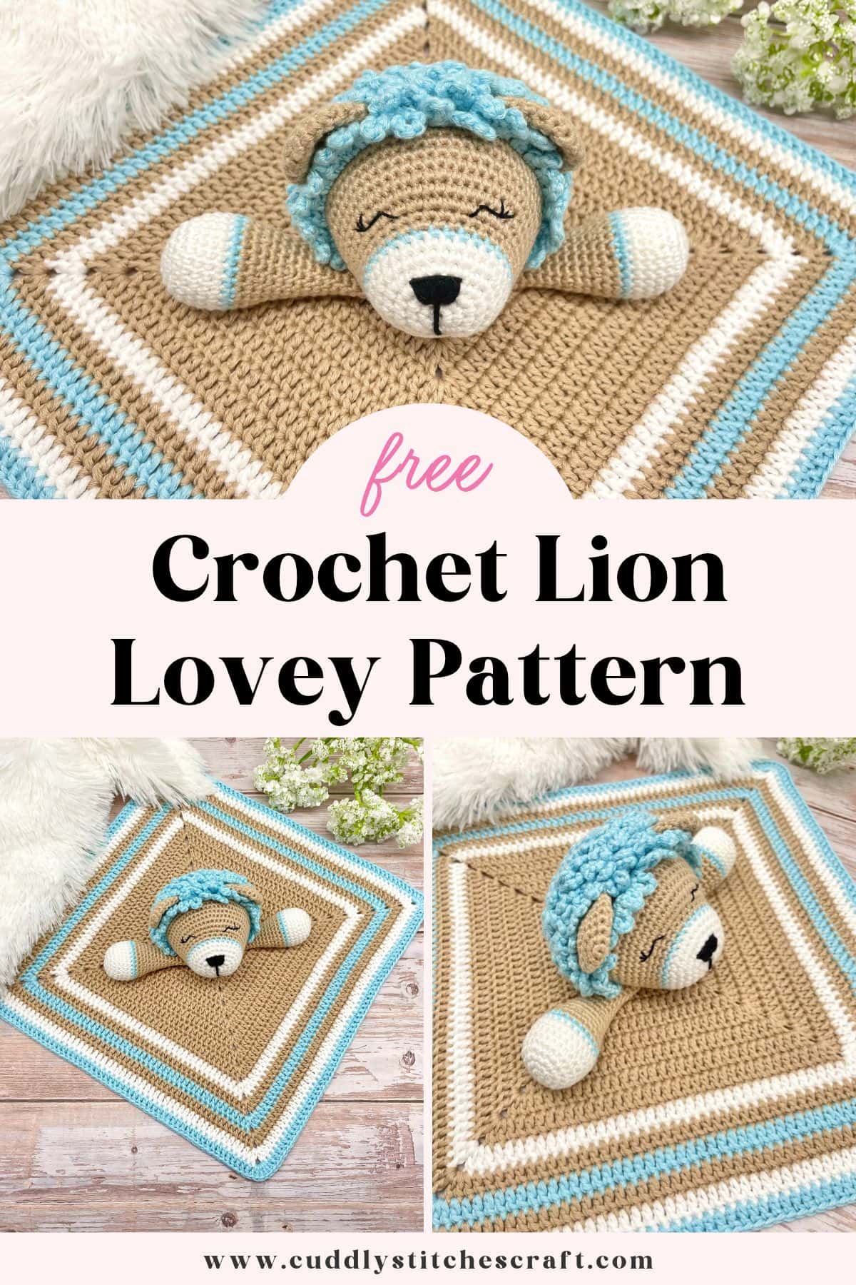 Lion lovey crochet pattern, Free crochet pattern